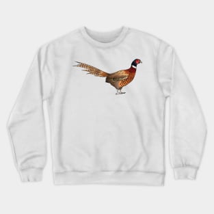 Ring-necked pheasant bird cartoon illustration Crewneck Sweatshirt